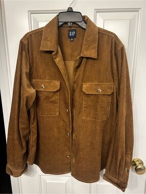 GAP Corduroy Overshirt in Warm Caramel Brown